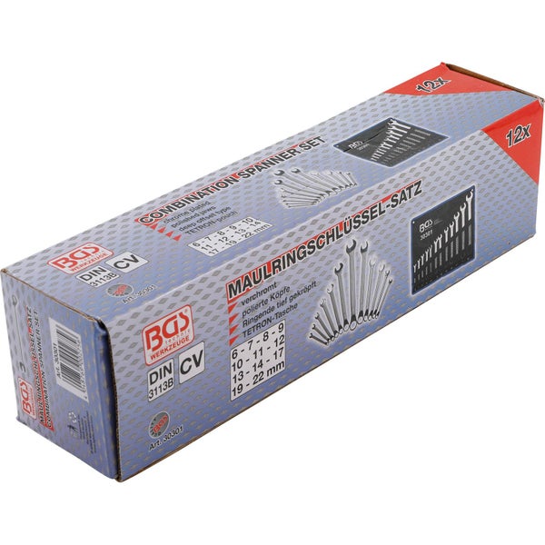 BGS Maul-Ringschlüssel-Satz gekröpft SW 6 - 22 mm 12tlg. - 30301