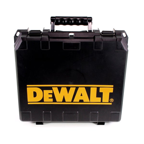 DeWALT Werkzeugkoffer aus Kunststoff mit Tragegriff und DeWALT Logo.