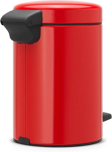 Brabantia Klassischer Tretmülleimer Mit Soft Verschluss 3 Liter HxBxT 26,4 x 16,8 x 23,5 cm Metall Rot