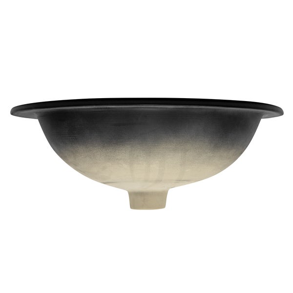ML-Design Waschbecken aus Keramik Schwarz matt 57x48,5x19,5 cm Oval mit Ablaufgarnitur, Einbauwaschbecken mit Überlauf, Aufsatzwaschbecken Einbauwaschtisch Waschschale Handwaschbecken, für Badezimmer
