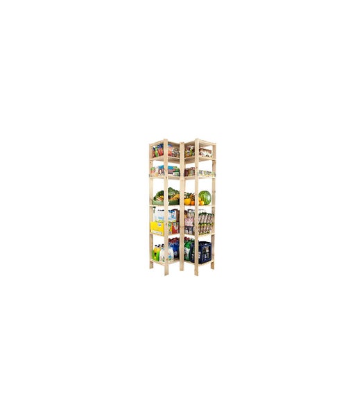 PROREGAL Eckregal Woodland HxBxT 230 x 85 x 50 cm Fachlast 120 kg 6 Fachboden Kiefernholz Natur