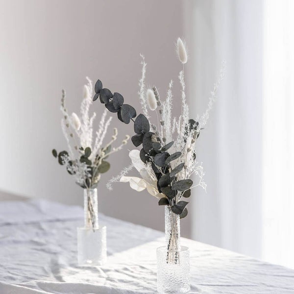Trockenblumenstrauß Tischdeko Eukalyptus weiß - 4 Stück