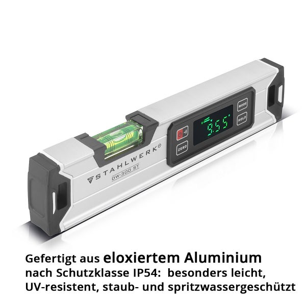 Digitale Wasserwaage DW-300 ST aus Aluminium mit 300 mm Länge