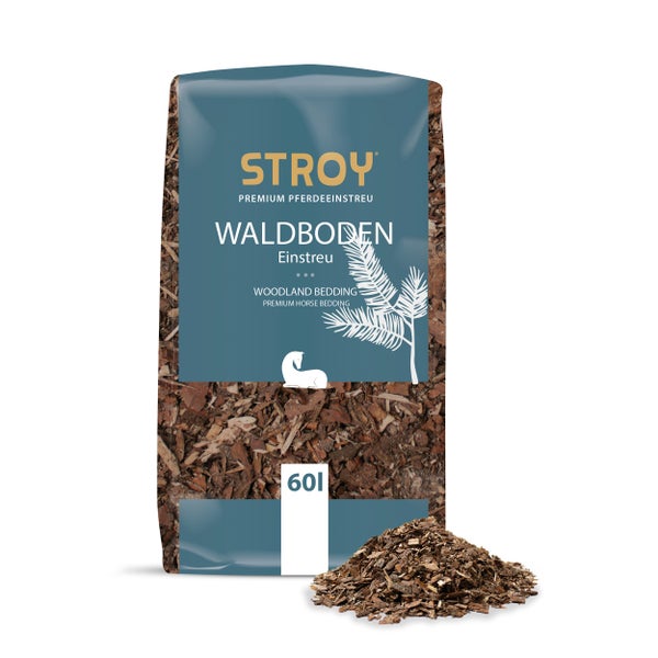 Stroy Waldboden Einstreu für Pferde, 60 Liter Packung mit naturbelassenen Holzspänen