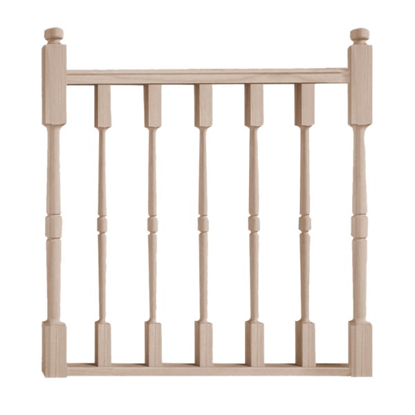 Balustrade mit gedrehten Balustraden – Eiche – 200 cm