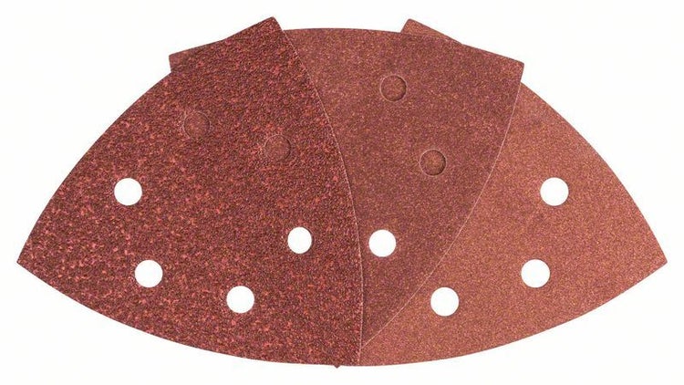 Bosch Schleifblatt-Set für Delta-Schleifer 25tlg. 6 Löcher Klett 105 mm Klett 60 120 180 - 2607017111