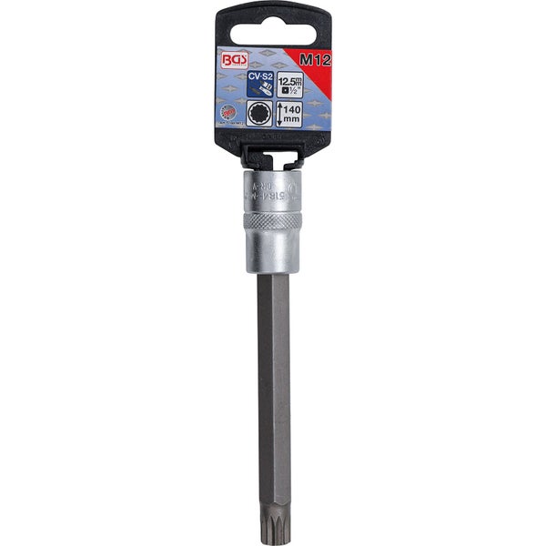 BGS Bit-Einsatz Länge 140 mm Antrieb Innenvierkant 12,5 mm (1/2) Innenvielzahn (für XZN) M12 - 5184-M12