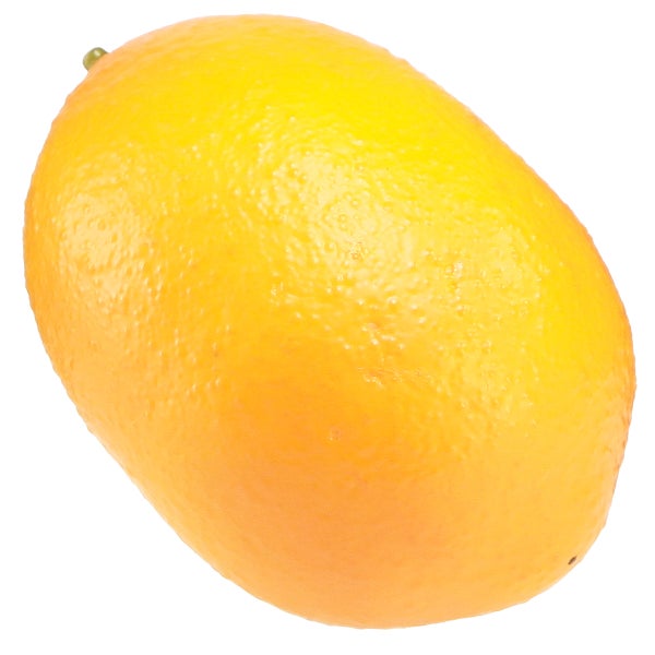 Gelbe Kunstfrucht in Form einer Zitrone