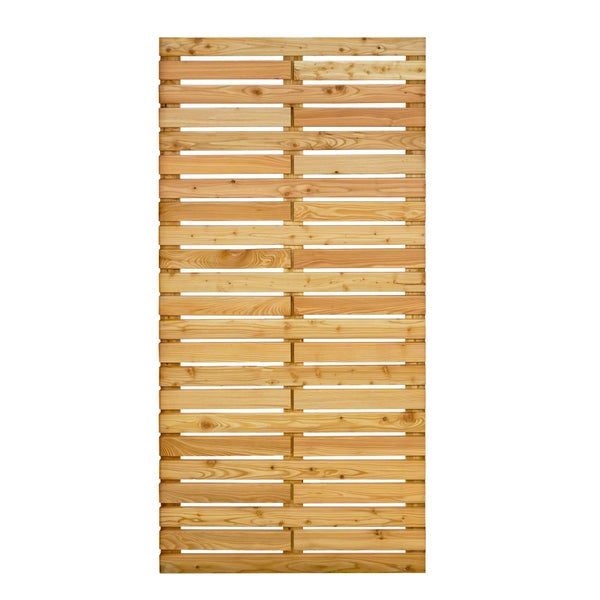 Holzsichtschutzelement mit horizontalen Lamellen für den Garten