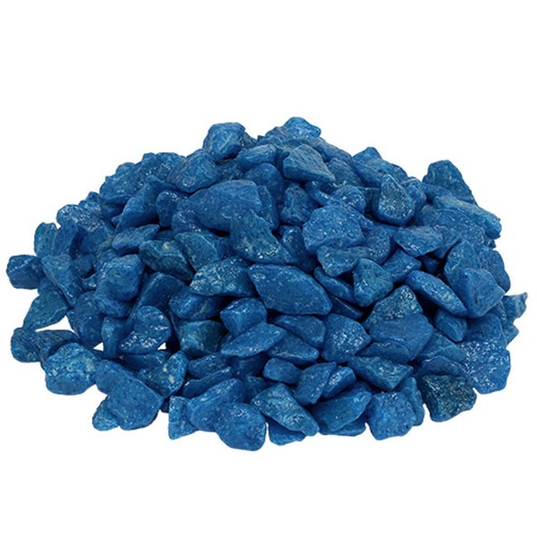 Blaue Dekosteine, Ziersplitt für Garten und Innendekoration.