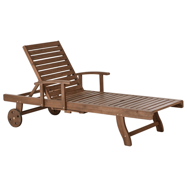 Sonnenliege mit Kissen AMANTEA PREMIUM Akazienholz Rot