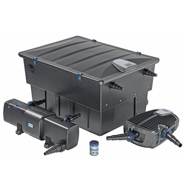 Oase Teichfilter Set BioTec ScreenMatic mit Ultraviolett Vorklärgerät Bitron und Filterpumpe AquaMax Eco Premium.
