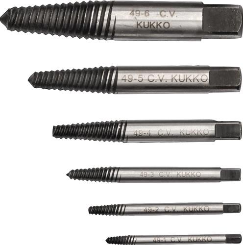 Kukko Schraubenausdrehersatz 6tlg. für Schrauben M3-M24 - 49-B