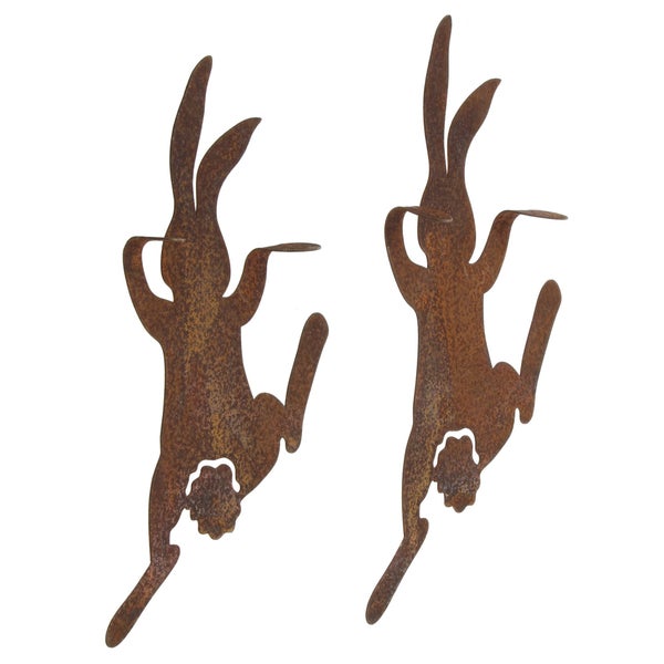 FRANK FLECHTWAREN | Hänger Kletterhäschen, 2er Set, METALL, Höhe 19 cm, 22 cm