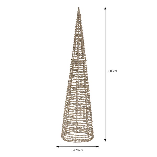 ECD Germany LED Pyramide Lichterkegel Weihnachten mit 40 warmweißen LEDs, 80 cm hoch, Gold, Metall, Leuchtpyramide mit Beleuchtung & Timer, Innen, batteriebetrieben, Deko Lichtpyramide Weihnachtsdeko