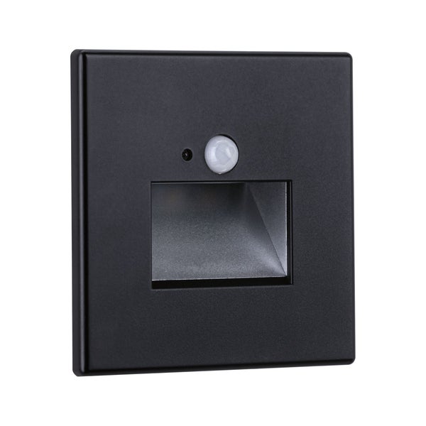 LED Wandeinbauleuchte Edge Quadro eckig 80x42mm 1,2W 25lm 230V 2700K Schwarz matt