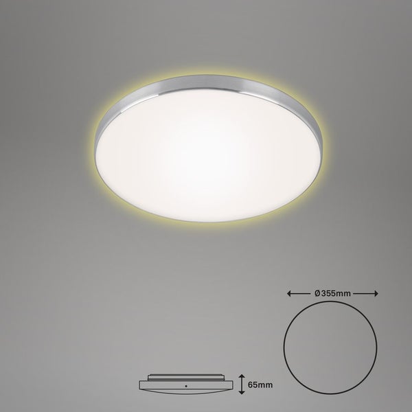 LED Deckenleuchte Deckenlampe Backlighteffekt 18W Kunststoff weiß-alu Briloner