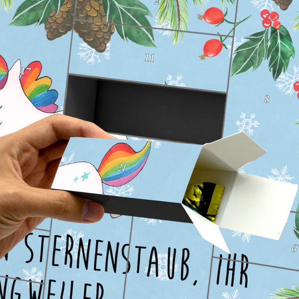 Mr. & Mrs. Panda Befüllbarer Adventskalender Einhorn Happy - Blau Pastell