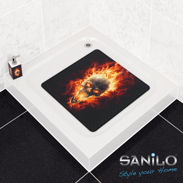 Sanilo Badematte Totenkopf in Flammen