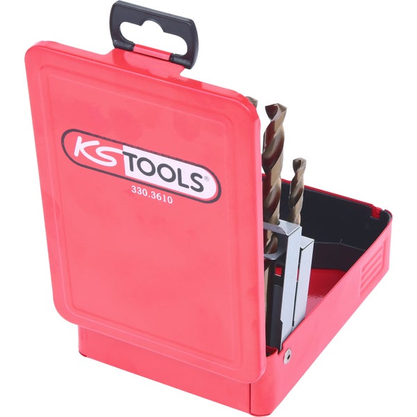 Bohrer-Set in roter Metallbox von KS Tools