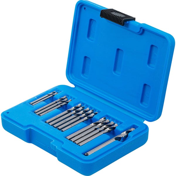 Bohrer-Set mit verschiedenen Größen in blauer Aufbewahrungsbox
