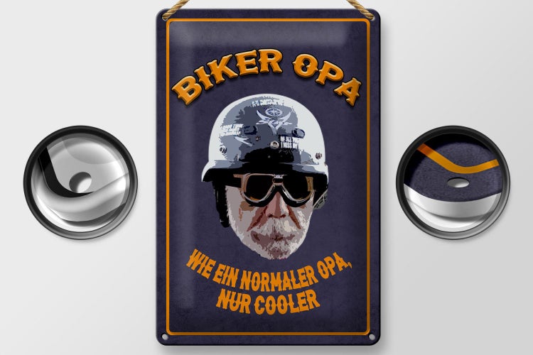 Blechschild Spruch 20x30cm Biker Opa wie ein normaler Opa