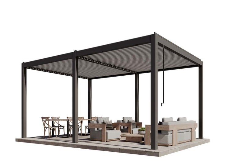 Huun Pergola Piano aus Metall in Grau 6x4m