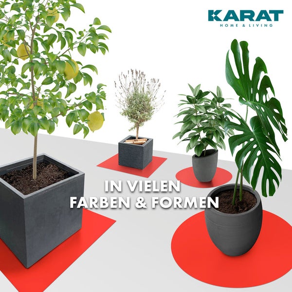 FLOORDIREKT Untersetzer Majesty  - mit abgeschrägter Kante für Blumentöpfe - Bodenschutz - Rot - 60 x 60 cm