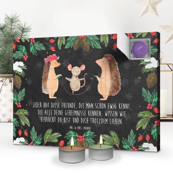 Mr. & Mrs. Panda Duftkerzen Adventskalender Igel Seilhüpfen - Schwarz