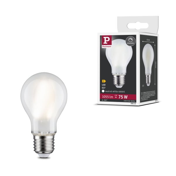 Filament 230V LED Birne E27 1055lm 9W 4000K dimmbar Matt