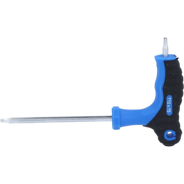BRILLIANT TOOLS T-Griff-Torx® mit Stirnlochbohrung-Winkelstiftschlüssel T10 x 75 mm - BT041011