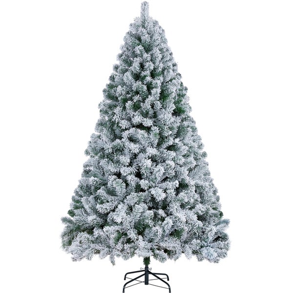 Verschneiter künstlicher Weihnachtsbaum mit klappbarem Metallständer
