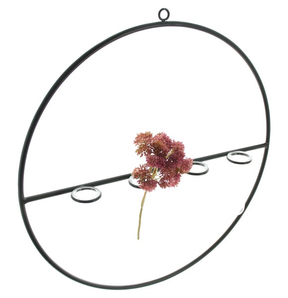 FRANK FLECHTWAREN | Wanddeko Väschen, METALL, GLAS, 40 x 4,5 x 40 cm