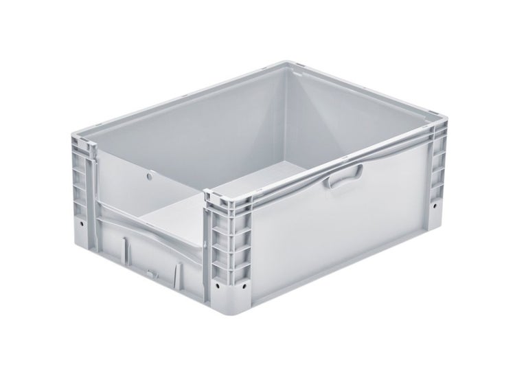 PROREGAL SparSet 2x Euro-Norm Großbehälter Insight Cover HxBxT 32 x 60 x 80 cm 133 Liter Grau Eurobehälter Transportbox