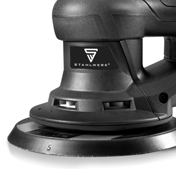 STAHLWERK Logo auf einem Exzenterschleifer