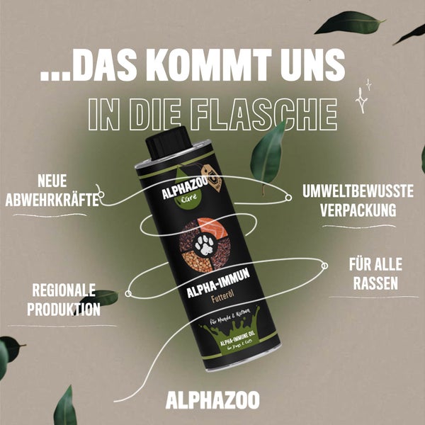 ALPHAZOO Alpha-Immun Futteröl 250ml für Hunde und Katzen I Immunsystem stärken