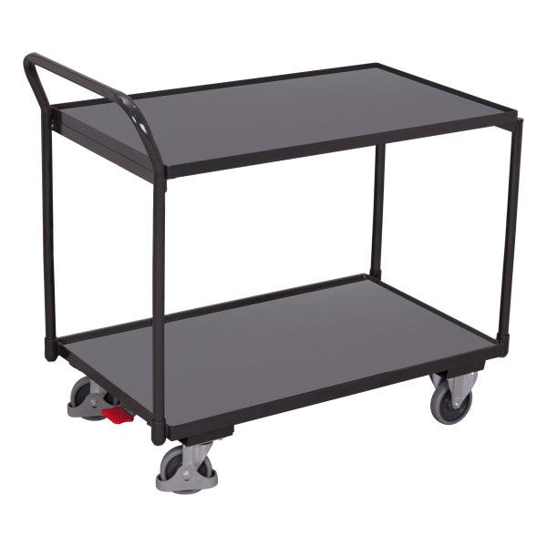 Etagenwagen mit zwei Ablageflächen und Rollen