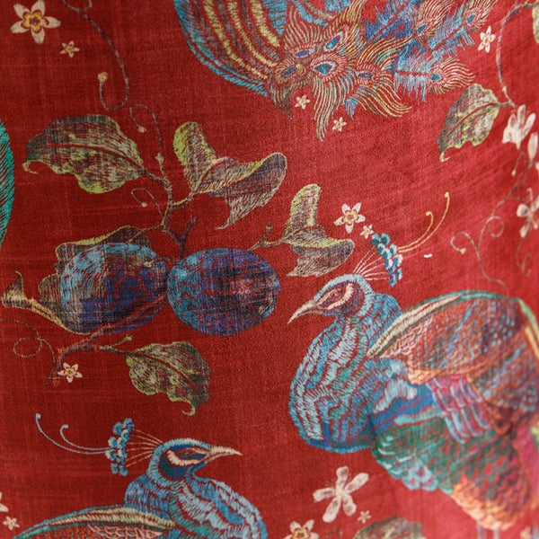 Velour Lampenschirm Pfau Design 40/40/40 Gold innen