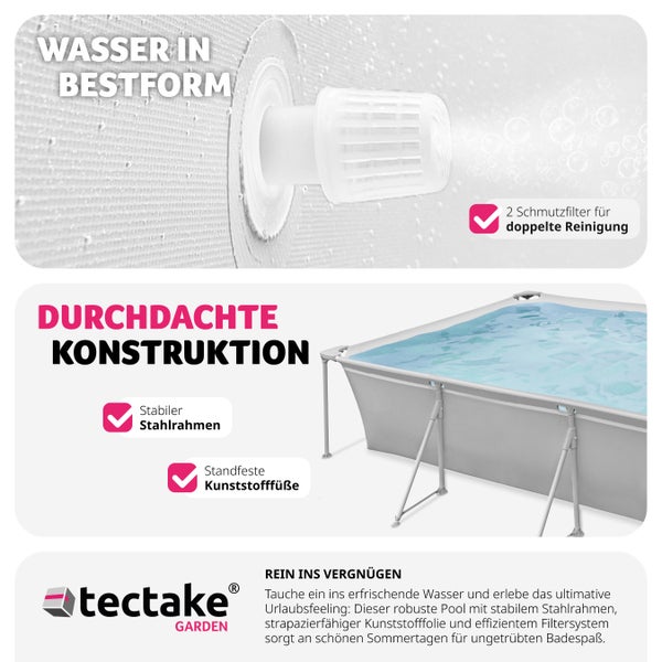 Swimming Pool tectake Summertime rechteckig 300 x 207 cm