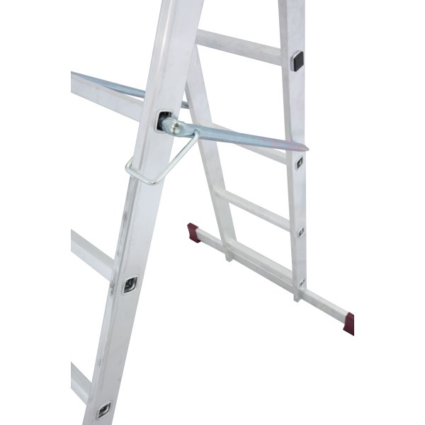 Detail einer Aluminium-Leiter mit Sicherheitsverriegelung