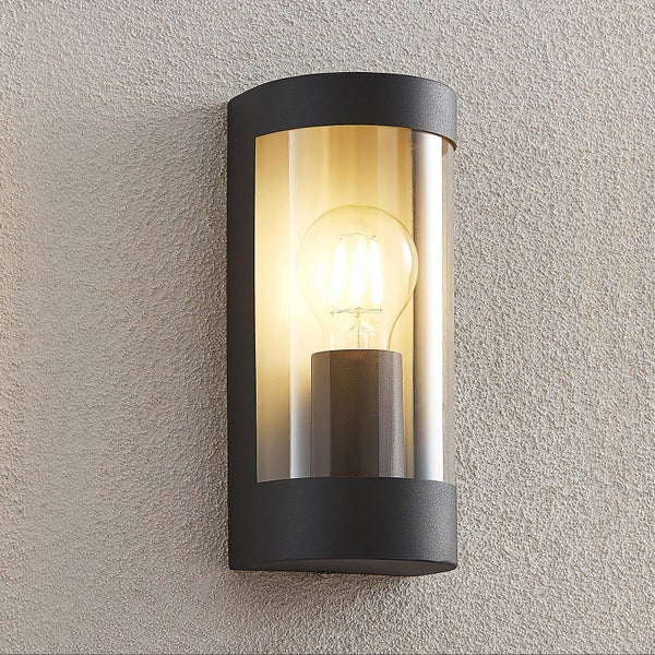 Lindby Junias (spritzwassergeschützt (Modern) in Schwarz aus Edelstahl (1 flammig, E27)