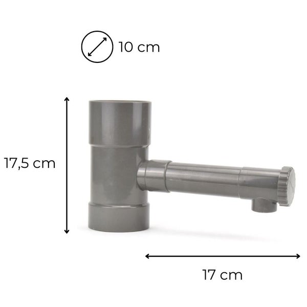 Regendieb Wasserdieb Fallrohr Abzweig mit Hahn Regenwassersammler Fallrohr Regenrinnen Ablauf Regensammler 100 mm