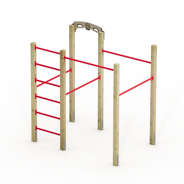 WICKEY FIT Base 615 – Outdoor-Fitnessgerät – rot