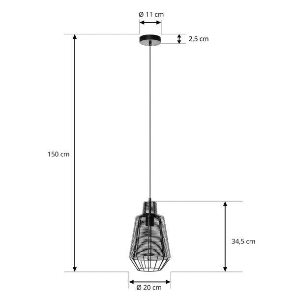 Lucande Pendelleuchte Tinko (Retro, Vintage Antik) in Schwarz aus Aluminium (1 flammig E27) - Deckenlampe Esstischlampe Hängelampe Hängeleuchte Wohnzimmerleuchte