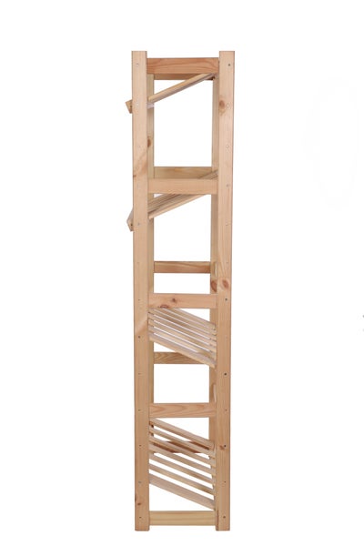 PROREGAL Getränkekistenregal SPREEWALD HxBxT 163x70x33cm 4 Ebenen Massives Kiefernholz Natur