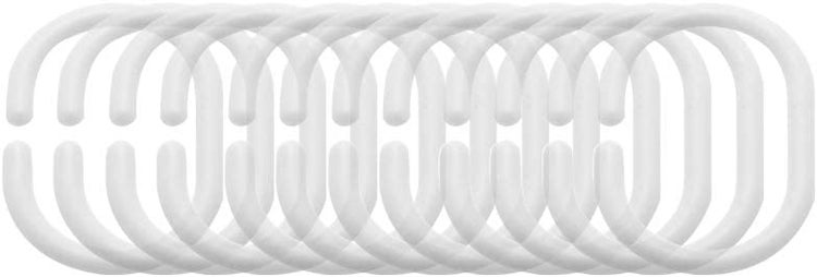 Duschvorhangringe aus Kunststoff, oval, weiß