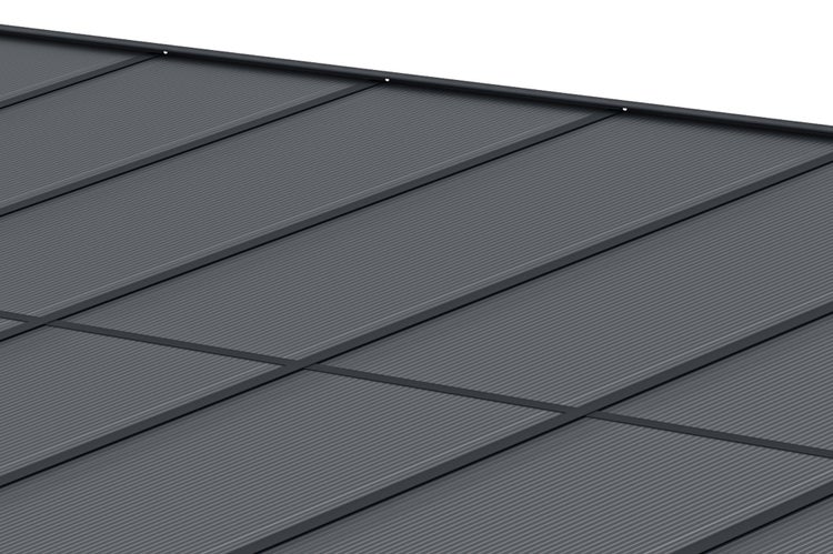Terrassenüberdachung garten alu Grau KLEO - Höhe verstellbar 556x300x225/270 cm - mit Polycarbonat Dach Grau halbtransparent 6mm Auch Pergola/Carport