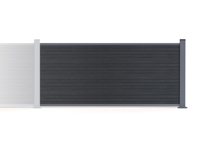 WPC Sichtschutzzaun Element mit Pfosten zur Gartenbegrenzung