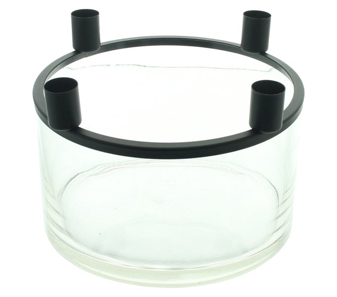 Kerzenhalter aus Glas mit vier Kerzenständern