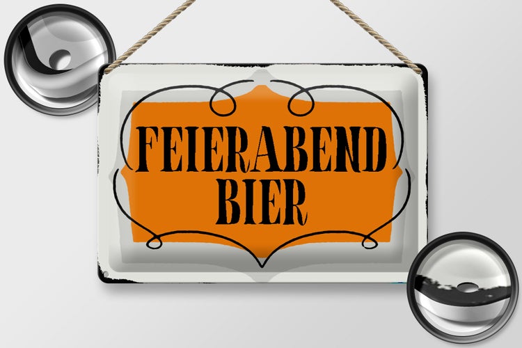 Blechschild Spruch 30x20cm Feierabend Bier Alkohol Schild
